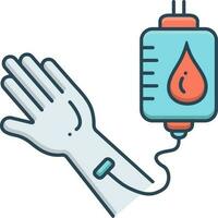 color icon for blood transfusion vector