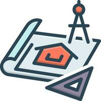 color icon for blueprints vector