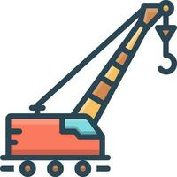 color icon for lifting crane vector