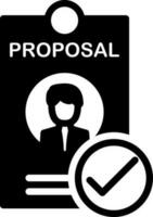 solid icon for best proposal vector