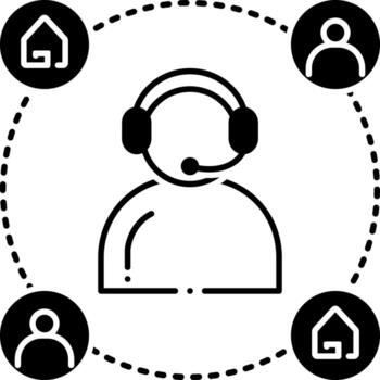 solid icon for customer support vector