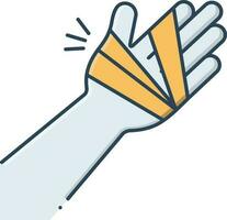 color icon for hand injury vector