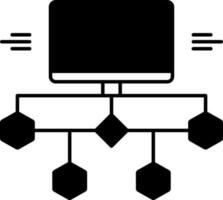 sólido icono para fluir diagrama vector