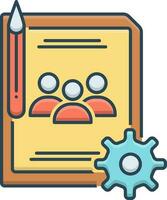 color icon for blog management vector