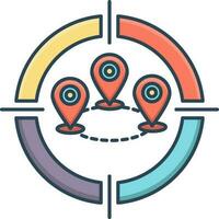color icon for location targeting vector