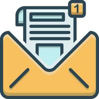 color icon for inbox message vector