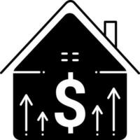solid icon for property price vector