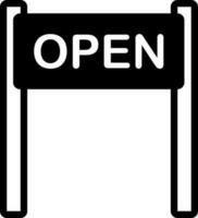 solid icon for open sign vector