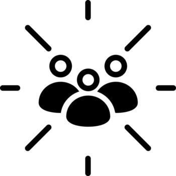 solid icon for focus group vector