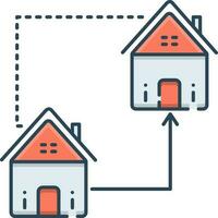color icon for home replace vector