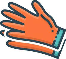 color icon for gloves vector