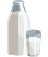 botella de leche y vaso png
