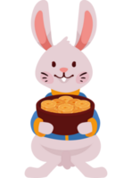 asian rabbit with treasure png