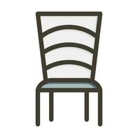 Dining Chair Vector Thick Line Filled Colors Icon Design