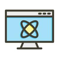 Computer Science Vector Thick Line Filled Colors Icon Design
