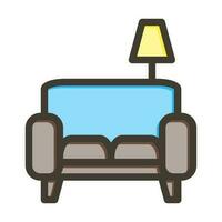 Living Room Vector Thick Line Filled Colors Icon Design