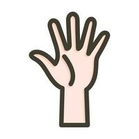 Raise Hand Vector Thick Line Filled Colors Icon Design