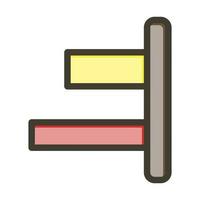Horizontal Right Align Vector Thick Line Filled Colors Icon Design