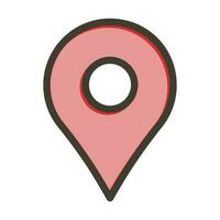 Location Vector Thick Line Filled Colors Icon Design