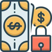 color icon for safe money vector