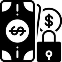 solid icon for safe money vector