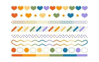 Colorful lgbtq creative element set. Collection of lgbt rainbow symbol for pride month vector illustration