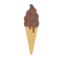 chocolate sweet food. ice cream. simple vector illustration.