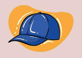 azul gorra. un estilo de dibujos animados béisbol gorra. tocado. vector ilustración aislado en un antecedentes