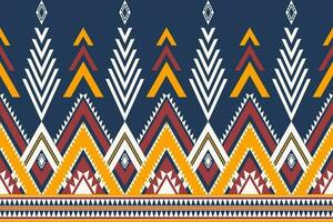Ethnic geometric border pattern. Colorful aztec navajo geometric shape seamless pattern. Ethnic southwest pattern use for fabric, textile, home decoration elements, upholstery, wrapping, etc. vector