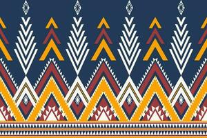 Ethnic geometric border pattern. Colorful aztec navajo geometric shape seamless pattern. Ethnic southwest pattern use for fabric, textile, home decoration elements, upholstery, wrapping, etc. vector