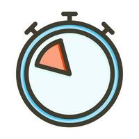 Timer Vector Thick Line Filled Colors Icon Design