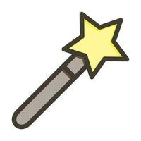 Magic Wand Vector Thick Line Filled Colors Icon Design