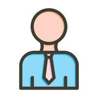 Hr Manager Vector Thick Line Filled Colors Icon Design