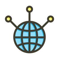 Globalization Vector Thick Line Filled Colors Icon Design