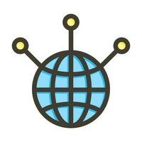 Globalization Vector Thick Line Filled Colors Icon Design