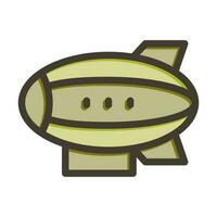 Blimp Vector Thick Line Filled Colors Icon Design