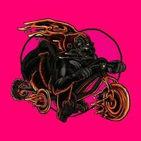 Illustration vector graphic of GORILLA RACER for apparel design merchandise, such as logos on product packaging