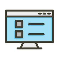 Online Test Vector Thick Line Filled Colors Icon Design