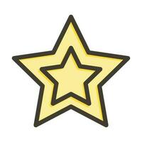 Star Vector Thick Line Filled Colors Icon Design