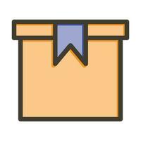 Box Vector Thick Line Filled Colors Icon Design