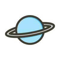 Planet Vector Thick Line Filled Colors Icon Design