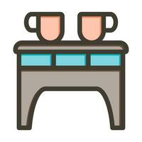 Coffee Table Vector Thick Line Filled Colors Icon Design