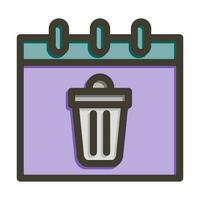 Delete Event Vector Thick Line Filled Colors Icon Design