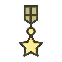 Medal Of Honor Vector Thick Line Filled Colors Icon Design