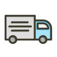 Delivery Truck Vector Thick Line Filled Colors Icon Design