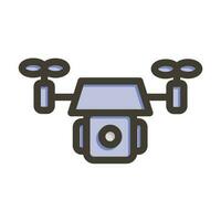 Drone Vector Thick Line Filled Colors Icon Design