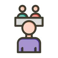 Job Interview Vector Thick Line Filled Colors Icon Design