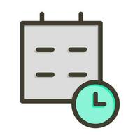 Schedule Vector Thick Line Filled Colors Icon Design