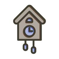 Cuckoo Clock Vector Thick Line Filled Colors Icon Design