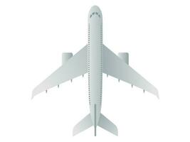 3D airplane top view vector illustration